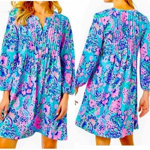 Brand NWT Lilly Pulitzer Seana dress in Blue Horizon Jungle Sunrise size Medium